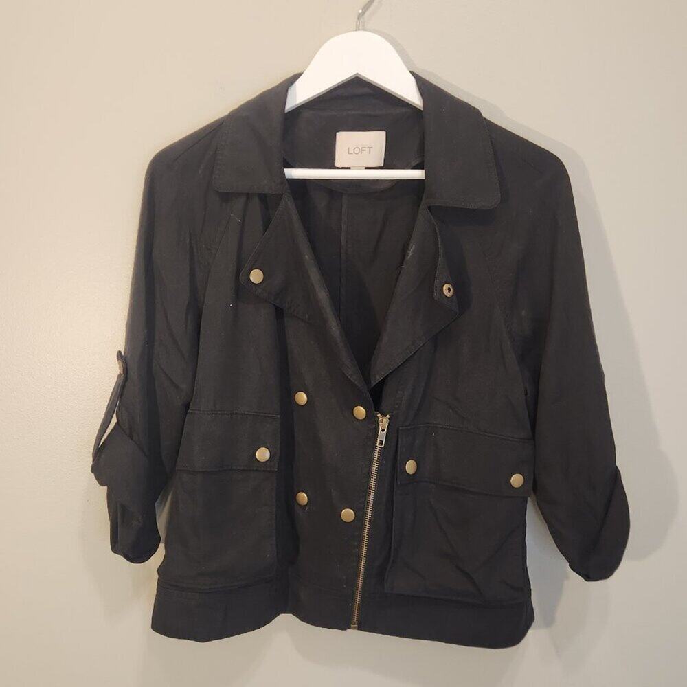 Loft Cropped Moto Jacket Versatile Grunge Biker Casual Seasonal Layer - Size S